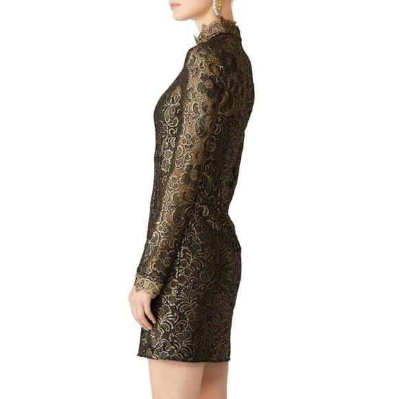 Rachel Zoe Black Gold Hunter Dress 6 - Picture 4 of 10